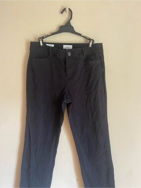 LOFT Classic Preppy Corpcore Quiet Luxury Minimalist Black Straight-Leg Trousers